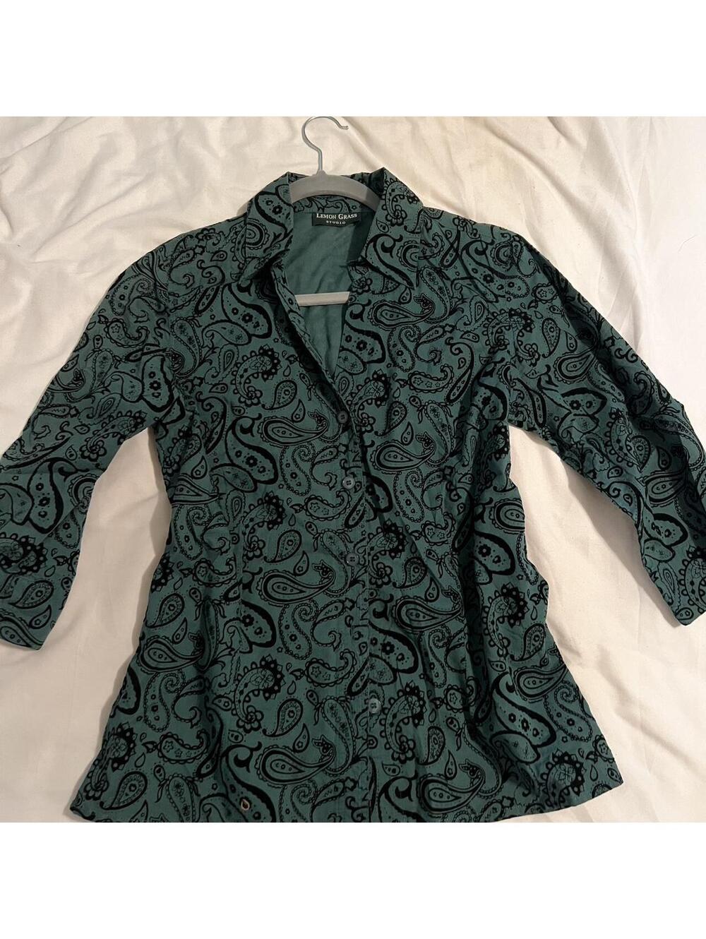 Velvet Women's Green and Blue Shirt